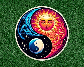 Schöner Himmel Yin Yang Design 100% wasserfester Vinyl Aufkleber - viele Größen erhältlich