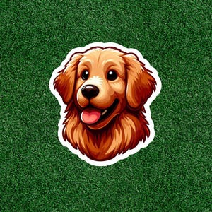 Cute Golden Retriever dog 100% waterproof vinyl sticker decal - many sizes available