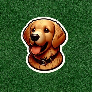 Cute Golden Retriever dog 100% waterproof vinyl sticker decal - many sizes available