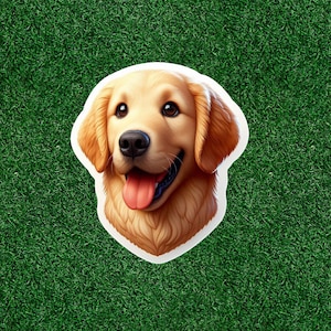 Cute Golden Retriever dog 100% waterproof vinyl sticker decal - many sizes available