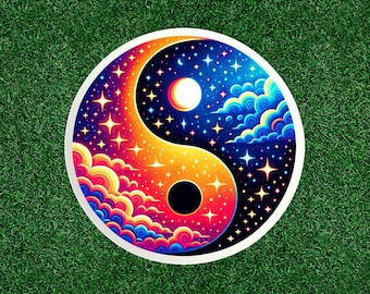 Schöner Himmel Yin Yang Design 100% wasserfester Vinyl Aufkleber - viele Größen erhältlich