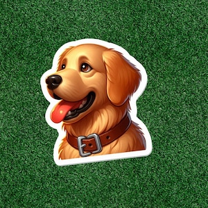 Cute Golden Retriever dog 100% waterproof vinyl sticker decal - many sizes available