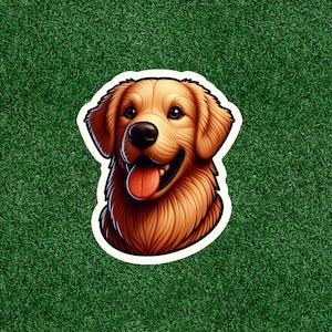 Cute Golden Retriever dog 100% waterproof vinyl sticker decal - many sizes available
