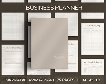 Digital Business Planner Template Download Printable Workbook for Entrepreneur Startup Guide Business Owner Planning System Finance Tracker