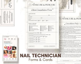 Nail Salon Template Technician Business Forms Beauty Invoice Canva Documents Studio Client Management Service Bundle Digital Kit Manicure