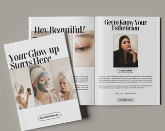 Esthetician Welcome Guide Template Package for Salon Kit Canva Beauty Business Client Customizable Spa Marketing Material Branding