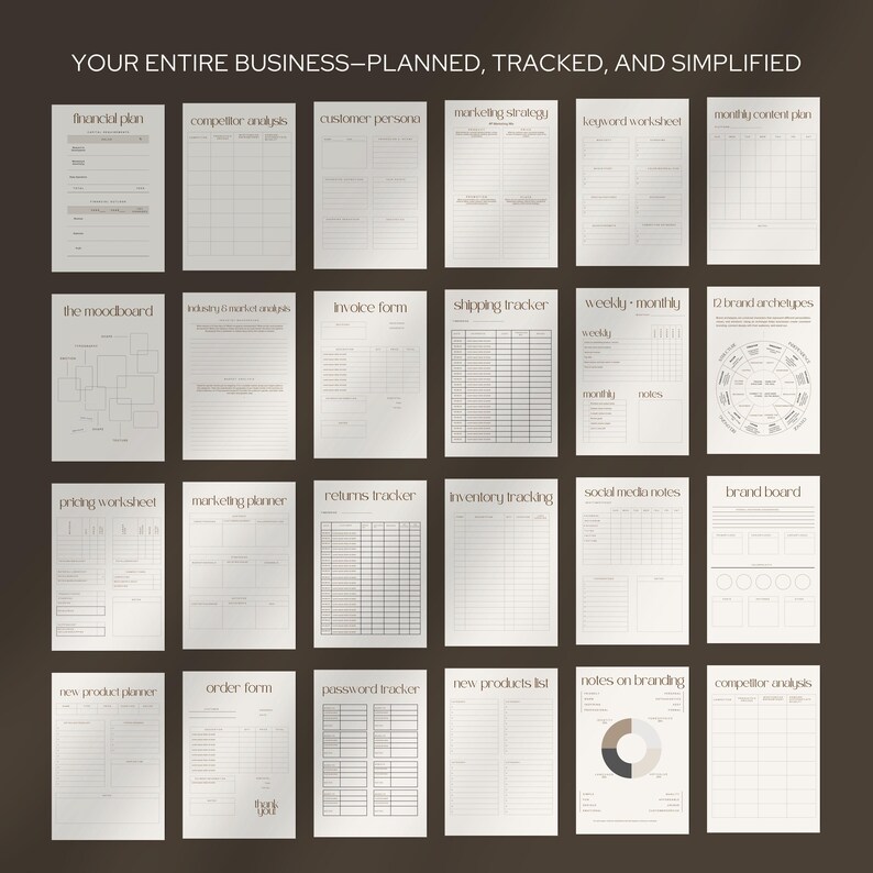 Business Planning System Digital Template Package Professional Marketing Tools Financial Tracking Collection Entrepreneur Resource Guide Complete Business Management Workbook Strategic Planning Templates Multiple Format Options