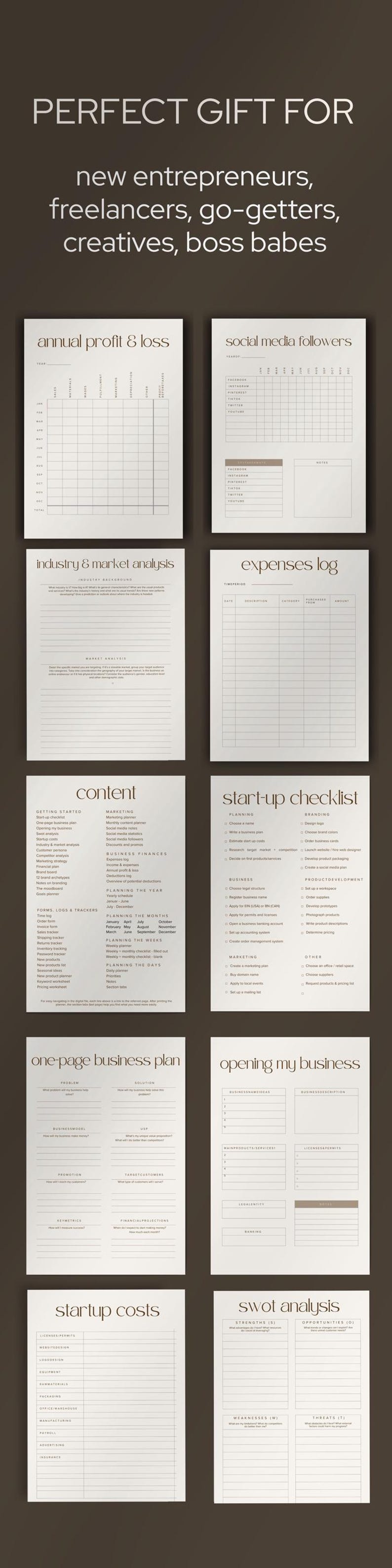 Strategic Business Planner Digital Planning Template Professional Management System Marketing Resource Collection Financial Planning Tools Complete Business Guide Entrepreneur Success Workbook Multiple Format Options Quality Design