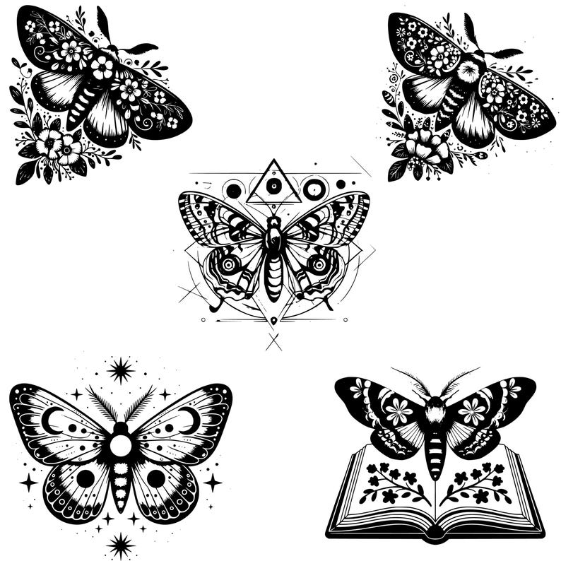 Death Head Moth SVG PNG EPS Clipart, Hawkmoth Silhouette, Deaths Skull ...