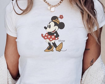 Camiseta clássica da Minnie Mouse para bebê, camiseta da Minnie, camiseta da Disneylândia da Minnie, camiseta de aniversário da Minnie