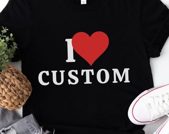 Camiseta personalizada "Te amo", camiseta personalizada "Te amo", camiseta personalizada "Te amo", regalo personalizado para San Valentín, camiseta personalizada "Te amo", camiseta "Te amo"