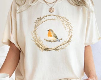 Comfort Colors® Bird T Shirt, Bird Lover Shirt, Nature Shirt, Cute Bird Shirt, Nature Lover Shirt, Animal Lover Shirt, Bird Peace Shirt