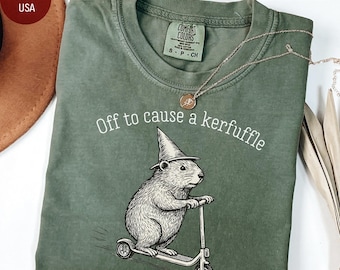 Weg zur Sache Kerfuffle Comfort Farben Shirt Lustiges Murmeltier Roller Tshirt Dummes Tier Psychische Gesundheit Tee für Erwachsene Humor sarkastisches T-Shirt