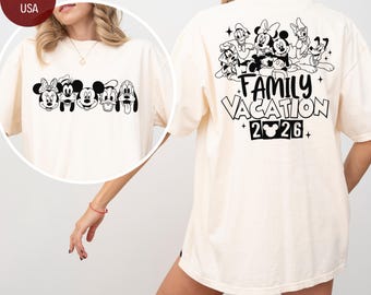 Disney 2026 Family Vacation Shirt, Disneyworld Mickey And Friends, Disney Matching Tee, Disney Family 2026 Shirts, Retro Disneyworld Trip