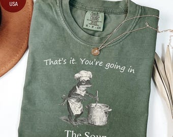 Comfort Colors® Funny Frog Shirt, You're Going in the Soup Shirt, Cottagecore Frog Gift, Wizard Frog Shirt, Vintage Whimsical Aesthetic Frog