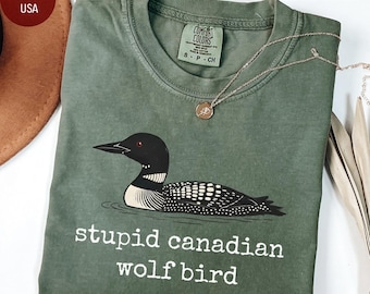 Koszulka Comfort Colors® Stupid Canadian Wolf Bird, prezent dla fanów hokeja LGBT, podgrzewana bluza filmowa Team Hollanov