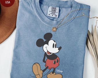 Camiseta de Mickey con colores cómodos, camisetas lindas de Mickey, camiseta retro de Mickey, camiseta de ratón, camiseta de vacaciones familiares, viaje familiar, regalo para amantes de Mickey