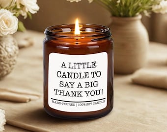 Thank You Custom Candle, Funny Candles, Custom Handmade Gift, Gift for Her, Unique Candle, Scented Natural Soy Candle, Best Seller