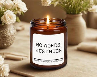Sending Hugs Custom Candle, Funny Candles, Custom Handmade Gift, Gift for Her, Unique Candle, Scented Natural Soy Candle