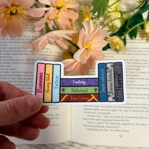 Genre Book Stack Vinyl Sticker