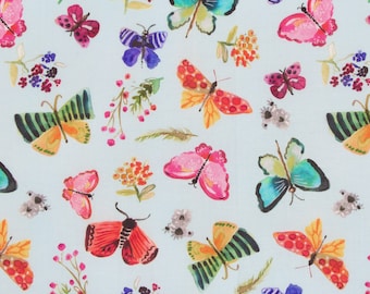 DEAR STELLA  Butterflies Fabric, DAW1092 AQUA, Clearance DeStash Fabric, Fabric Bargain, Fabric Sale