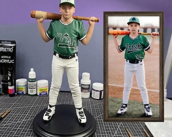 Convierte tu imagen en una estatua impresa en 3D personalizada, un regalo de figura personalizada.