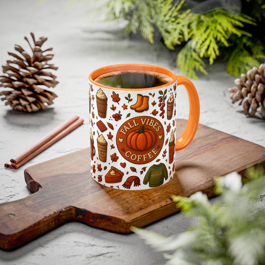 Autumn Pumpkin Mug, Colorful Mugs for Fall Vibes, Pumpkin Spice Coffee ...