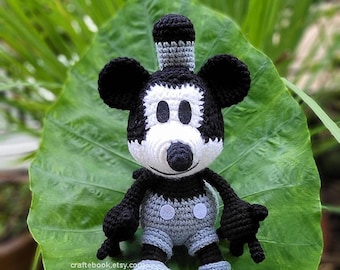 English Crochet Pattern | MICKEY STEAMBOAT WILLIE mouse | Disney Amigurumi Ebook | Craftebook