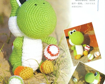 English translate - Crochet Yoshi dinosaur pattern, Amigurumi ebook PDF