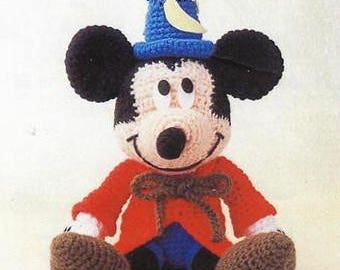 English translated- Crochet Sorcerer Mickey Mouse Disney Amigurumi, Japanese pattern, PDF