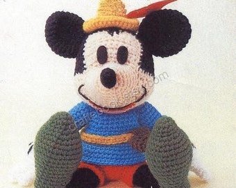 English translated- Crochet Disney Mickey Tailor Mouse Amigurumi, Japanese pattern diagram, PDF