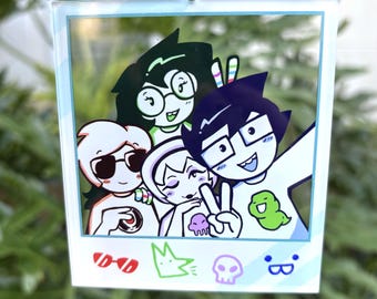 Llavero acrílico Polaroid de Homestuck Beta Kids