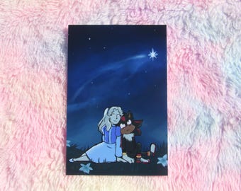 Impresión de observación de estrellas de Shadow the Hedgehog y Maria Robotnik