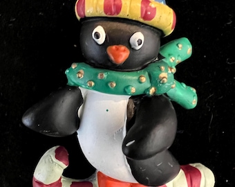 Vintage Christmas Penguin Brooch
