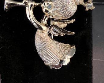 Vintage Gold-Tone Angel with a Horn Brooch