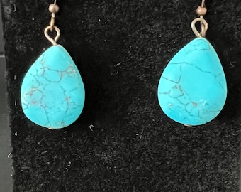 Vintage Turqoise Drop Pierced Earrings