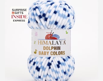 Himalaya Dolphin Baby Colors: Chenille Velvet Yarn for Knitting Amigurumi, Blanket, Baby Projects