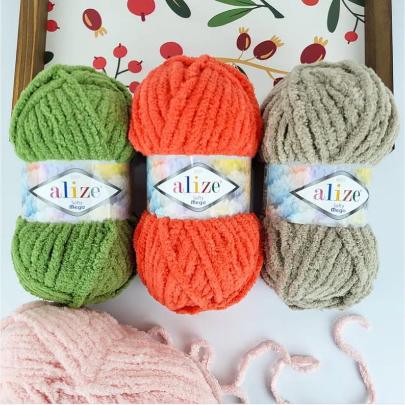Alaze Label Alize Softy Mega Yarn: Jumbo Fluffy Yarn for Amigurumi, Blankets ...