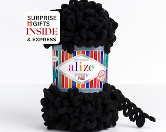 Alize Puffy Fine Loop Yarn: Soft Chenille Yarn for Cozy Baby Blankets, Amigurumi,  Accessories