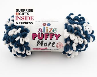 Alize Puffy More Jumbo Loop Yarn: Double-Sided Chenille for Blankets, Rugs & Cozy Decors