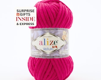 Alize Velluto Chenille Yarn: Super Soft Bulky Yarn for Blankets, Amigurumi, Cushions & Cozy Crafts