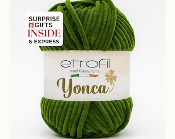 Etrofil Yonca Velvet Chenille Yarn – Soft Plush Yarn for Blankets, Amigurumi & Cozy Crafts