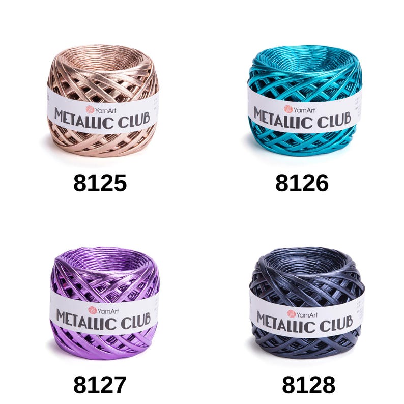 Yarnart Metalic Club: Shiny Ribbon Tape Yarn for Crochet, Knitting ...