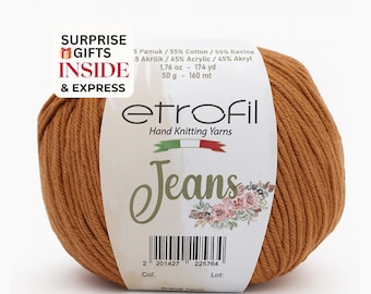 Etrofil Jeans - Cotton Acrylic Blend Yarn for Amigurumi, Baby Clothes & Summer Projects