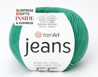 YarnArt Jeans Cotton Blend Yarn: Soft Durable for Amigurumi, Garments & Crafts