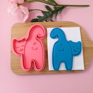 Male Cat Butt Cookie Cutter, Funny Kitty Biscuit Cutter