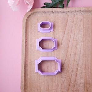 Ornate Plaque Cookie Cutter, Multiple Sizes, Elegant Baking Tool, Fondant Cutters, Perfect for Parties and DIY Crafts