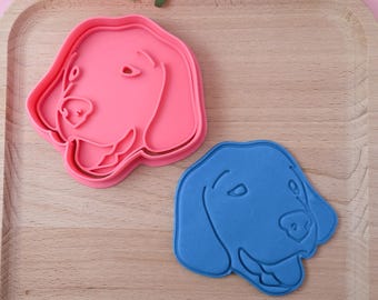 Golden retriever puppy cookie cutter and stamp set, pet lover biscuit mold