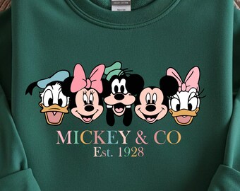 Mickey & Co Sweatshirt, Mickey and Co. est. 1928 T Shirt, Unisex Tee, Mickey And Friends Shirt, Disney Sweathshirts, Disney Trip Shirt