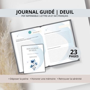 Journal de Deuil | PDF Français Imprimable | Carnet Guérison | Guide Thérapeutique | Rituels Apaisants | Cahier Soutien Perte et Tristesse